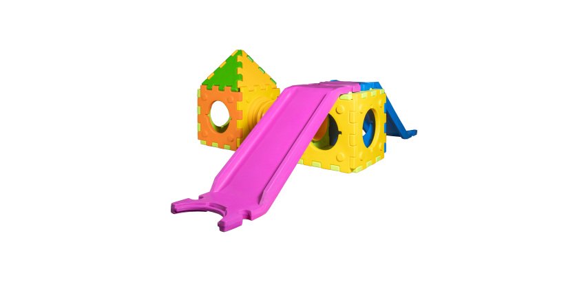 Cubic toy modello f- gioco modulare componibile con 1 scivolo-scala piccolo, 1 cubotto e 1 casetta
