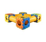 Gioco quadrotto modulare componibile con 4 cubotti e 4 tunnel