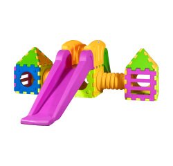 Cubic toy modello i2000 – gioco modulare componibile con 1 scivolo grande e 2 casette