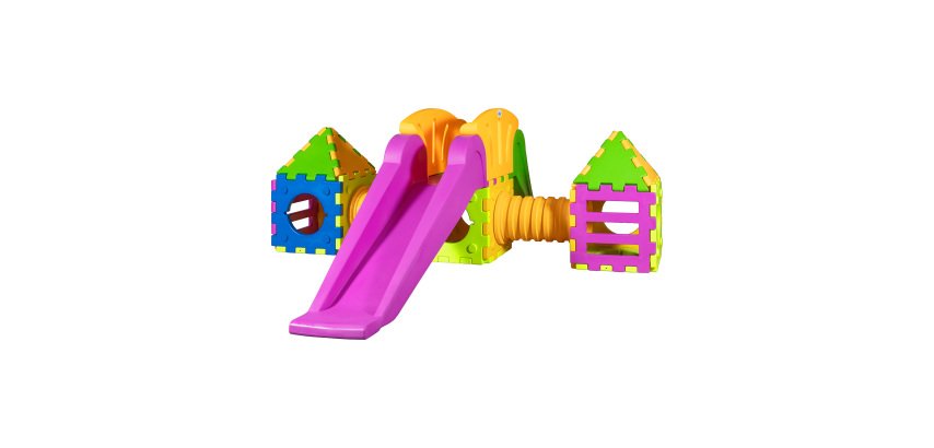 Cubic toy modello i2000 – gioco modulare componibile con 1 scivolo grande e 2 casette