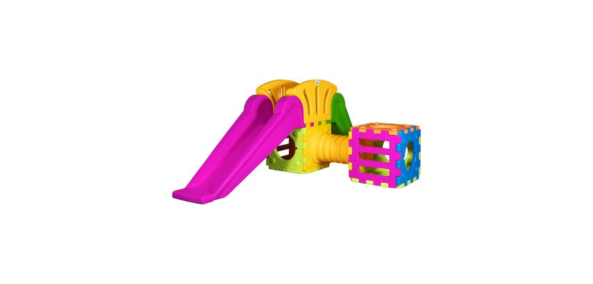 Cubic toy modello l2000 – gioco modulare componibile con 1 scivolo grande e 1 cubotto