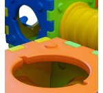 Gioco quadrotto modulare componibile con 4 cubotti e 4 tunnel