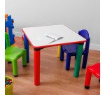 Certified children's table made of laminate and polypropylene; scratch- and impact-resistant