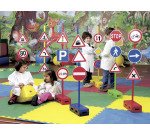 Set 24 segnali stradali simulati in plastica, educazione segnaletica per bambini