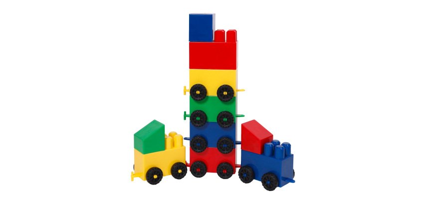 Set 55 mattoni colorati da costruzione ad incastro