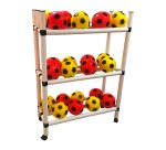 Scaffale portaoggetti in plastica per palloni sportivi