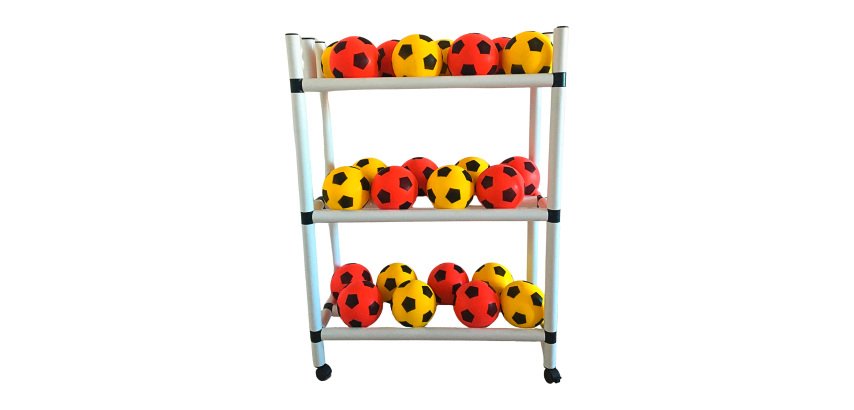 Scaffale portaoggetti in plastica per palloni sportivi