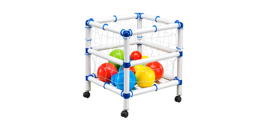 Carrello portaoggetti in plastica per palloni sportivi