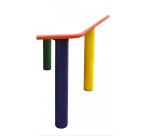 Certified children's table made of laminate and polypropylene; scratch- and impact-resistant