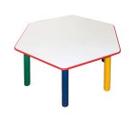 Certified children's table made of laminate and polypropylene; scratch- and impact-resistant