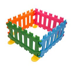 Recinzione certificata per aree gioco bambini 4 pannelli modulari in plastica l 110 x p 5 x h 60 cm