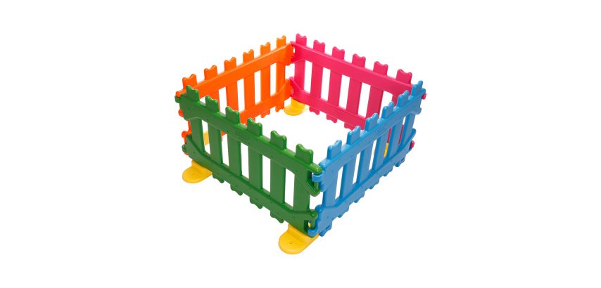 Recinzione certificata per aree gioco bambini 4 pannelli modulari in plastica l 110 x p 5 x h 60 cm