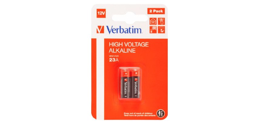 Pilas alcalinas LRV08 E23A (MN21) 12V Verbatim- Blíster 2 pilas