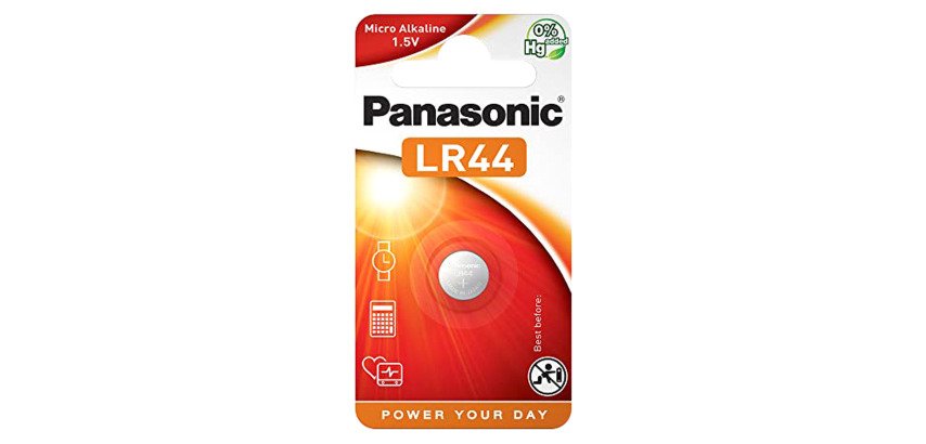 Pila de botón micro alcalina LR44 Panasonic - Blíster de 1 pila