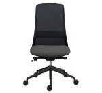 Chaise de bureau Rockit tissu et maille, mécanisme synchrone, dossier haut, soutien lombaire, structure noire