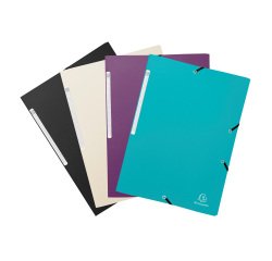 Elastomapjes met 3 kleppen gerecycled polypropyleen Exacompta Titan 24 x 32 cm assorti kleuren