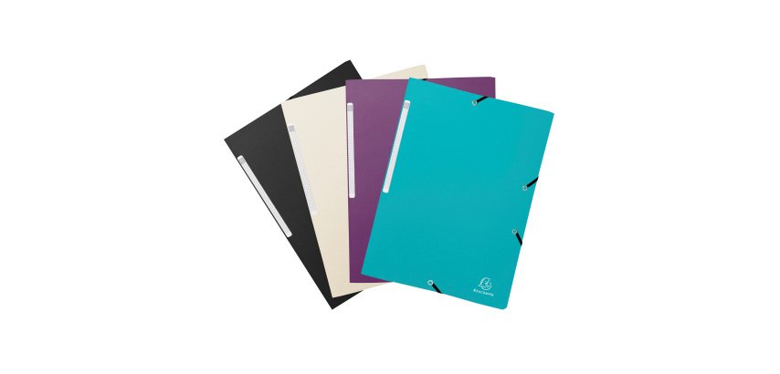 Elastomapjes met 3 kleppen gerecycled polypropyleen Exacompta Titan 24 x 32 cm assorti kleuren