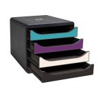 Module de classement Exacompta Titane Big Box 4 tiroirs couleurs assorties