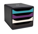 Module de classement Exacompta Titane Big Box 4 tiroirs couleurs assorties