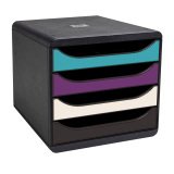 Module de classement Exacompta Titane Big Box 4 tiroirs couleurs assorties