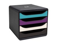 Module de classement Exacompta Titane Big Box 4 tiroirs couleurs assorties