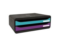 Module de classement Exacompta Titane Toolbox 2 tiroirs - Couleurs assorties