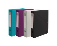 Boite de classement à pression Polypropylène recyclé Exacompta Titane - Dos 8 cm couleurs assorties