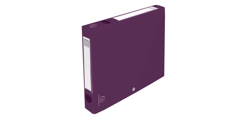 Boite de classement à pression polypropylène recyclé Exacompta Titane - Dos 4 cm couleurs assorties