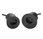 Prise encastrable Versatag pour bureau - 1 prise secteur  + 1 USB-C – diamètre 60 et bague 80 mm