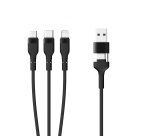 Mobility Lab câble 3 en 2 Type USB-C Lightning et micro USB 1,2 m noir