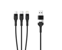 Mobility Lab câble 3 en 2 Type USB-C Lightning et micro USB 1,2 m noir