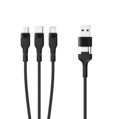 Mobility Lab câble 3 en 2 Type USB-C Lightning et micro USB 1,2 m noir