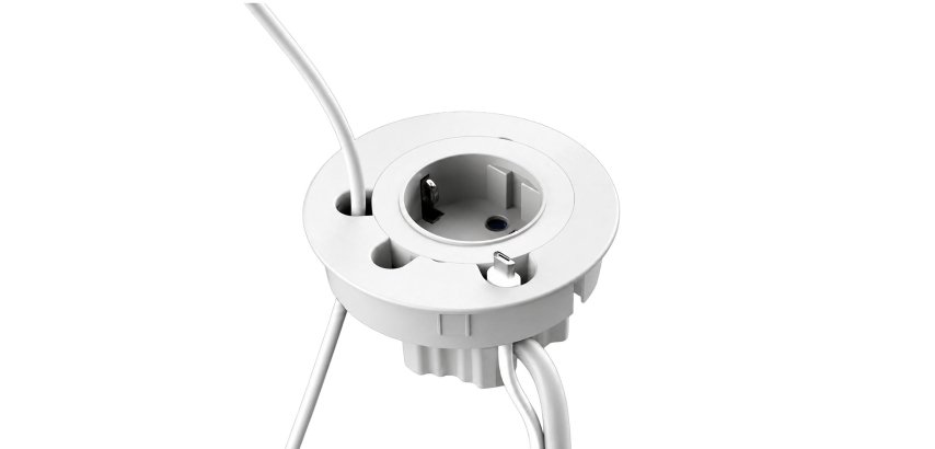 Prise electrique encastrable Versadot Cable diamètre 80 mm + 3 trous passe-câbles