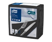 Tovaglioli Tork Dinner Textured 39 x 39cm – piegatura ¼ - nero - 50 unità