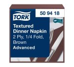 Tovaglioli Tork Dinner Textured 39 x 39cm – piegatura ¼ - marrone - 50 unità