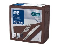 Tovaglioli Tork Dinner Textured 39 x 39cm – piegatura ¼ - marrone - 50 unità