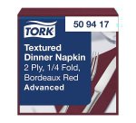 Tovaglioli Tork Dinner Textured 39 x 39cm – piegatura ¼ - bordeaux - 50 unità