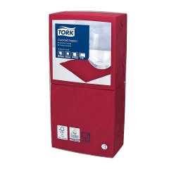 Tovaglioli Tork Cocktail 24 x 24cm – piegatura ¼ - bordeaux - 200 unità