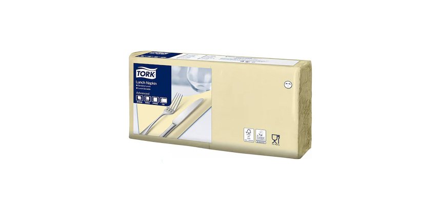 Tovaglioli Tork Lunch 33 x 33cm – piegatura ¼ - champagne - 200 unità