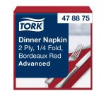 Tovaglioli Tork Dinner 39 x 39cm – piegatura ¼ - bordeaux - 150 unità
