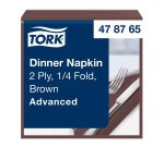 Tovaglioli Tork Dinner 39 x 39cm – piegatura ¼ - marrone - 150 unità