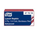 Tovaglioli Tork Lunch 33 x 33cm – piegatura ¼ - bordeaux - 200 unità