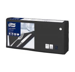 Tovaglioli Tork Lunch 33 x 33cm – piegatura ¼ - nero - 200 unità