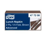 Tovaglioli Tork Lunch 33 x 33cm – piegatura ¼ - marrone - 200 unità
