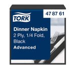 Tovaglioli Tork Dinner 39 x 39cm – piegatura ¼ - nero - 150 unità