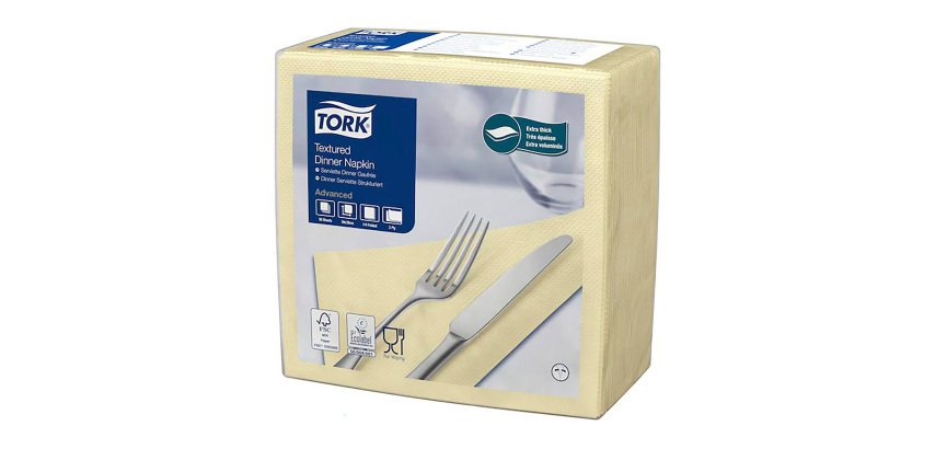 Tovaglioli Tork Dinner Textured 39 x 39cm – piegatura ¼ - champagne - 50 unità