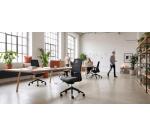 Chaise de bureau Rockit tissu et maille, mécanisme synchrone, accoudoirs 3D, dossier haut, soutien lombaire, structure noire
