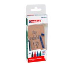 Marqueur permanent rechargeable Edding E2000C pointe ogive 1,5 mm - Pochette 4 couleurs assorties