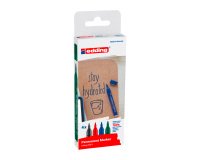 Marqueur permanent rechargeable Edding E2000C pointe ogive 1,5 mm - Pochette 4 couleurs assorties