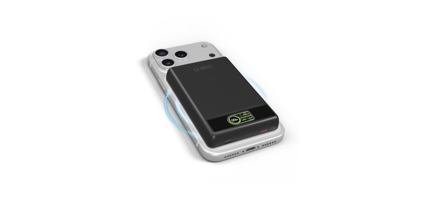 SBS Power bank magnetico magsafe 10000 mah con display TFT 20W